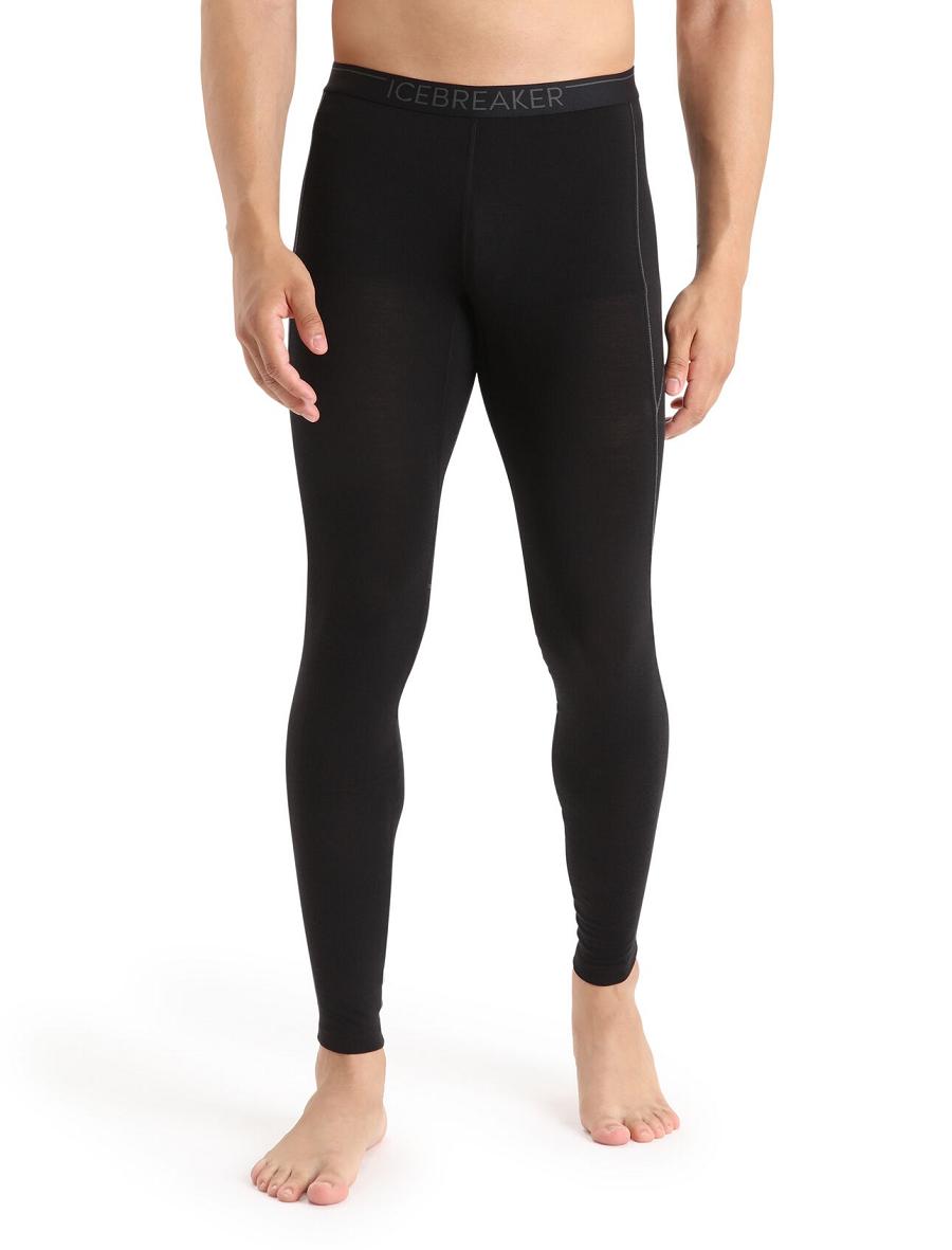 Men's Icebreaker BodyfitZone™ Merino 150 Zone Thermal Leggings Base Layers Black | CA 1548WNBY